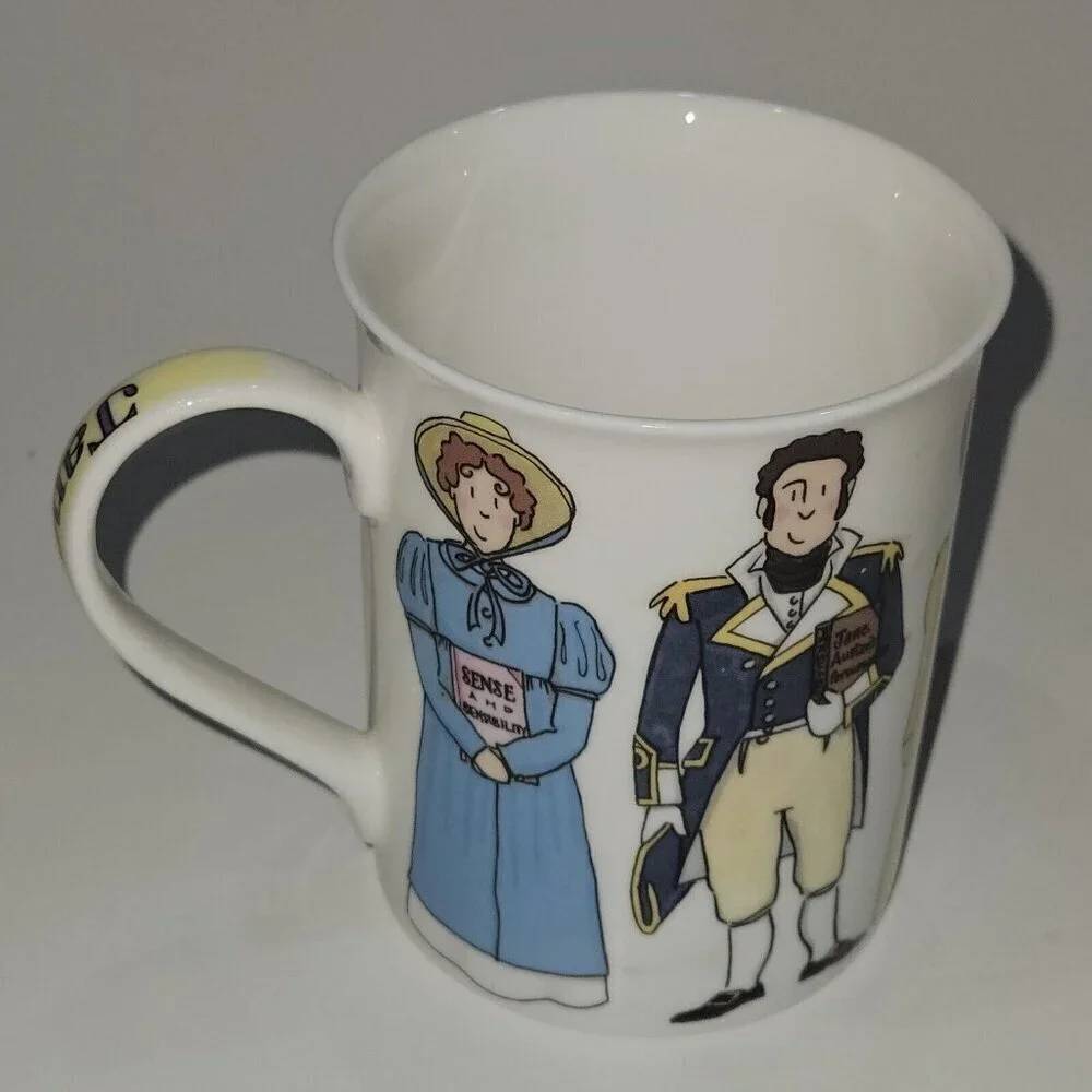 Jane Austen Book Characters Mug Coffee Cup Alison Gardiner Fine Bone China Darcy